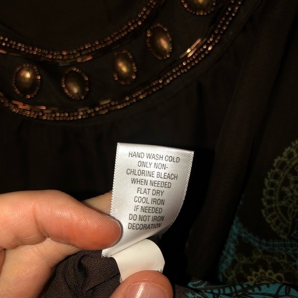 Apt. 9 size large teal and brown top. - Picture 4 of 12